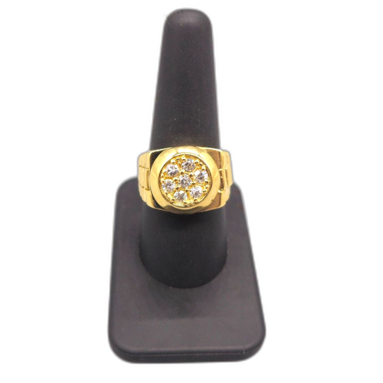14kt Yellow Gold 1190g Cz Rolex Style Ring Size 9 1531162